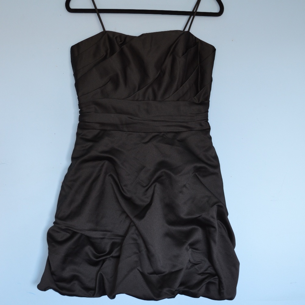 David's Bridal Satiny Black Bubble Dress